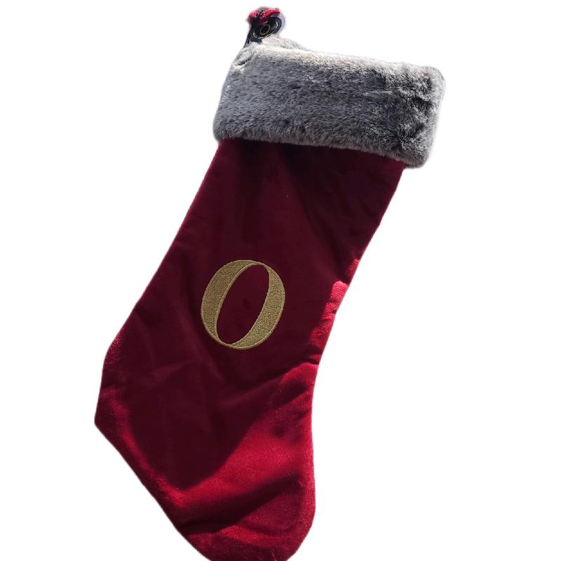 Luxury red christmas monogrammed letter stocking 0