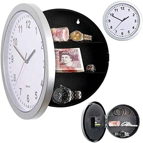 Secret Wall Clock Home Valuables Money Box Stash Cash Jewellery Gold Safe - Perfect for Safekeeping Your Valuables 1