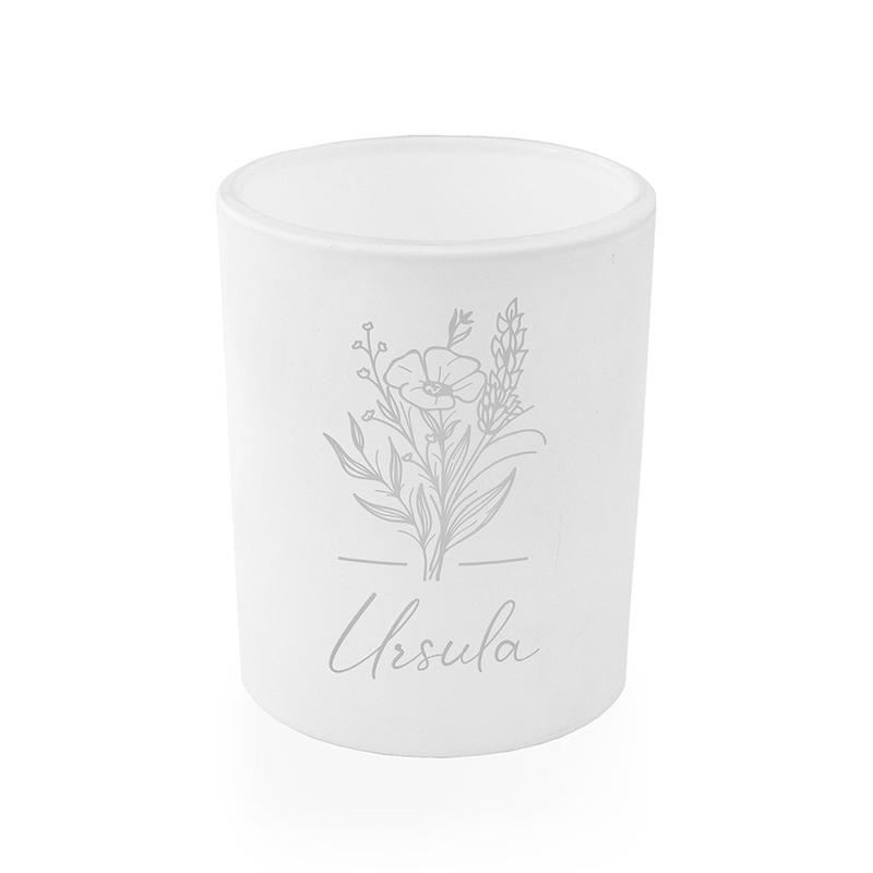 Personalised Bouquet Glass Candle Holder - Home Decor Gift, Floral Decoration 7