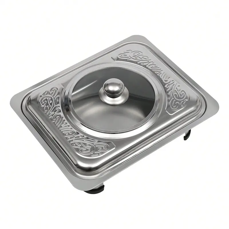 4X Buffet Tray Chafing Dish Food Warmer Rectangular Food Plate Stainless Steel, Ideal For Parties, Events, Buffets, Picnics, Weddings, Banquets, And Other Professional Catering Services Or Home Use 6