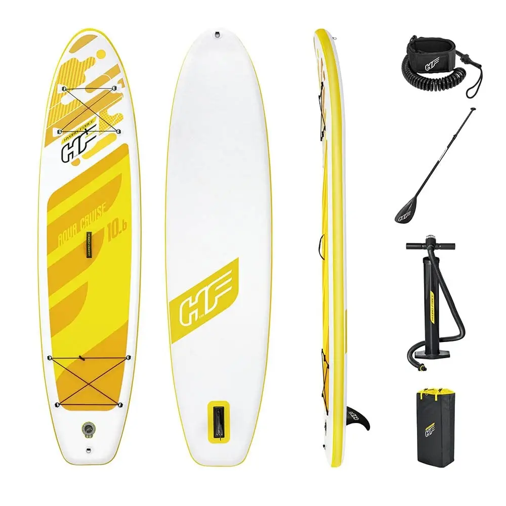 Hydro-Force Bestway SUP, Aqua Cruise Set Stand Up Paddle Board with Hand Pump and Travel Bag, 10 ft 6