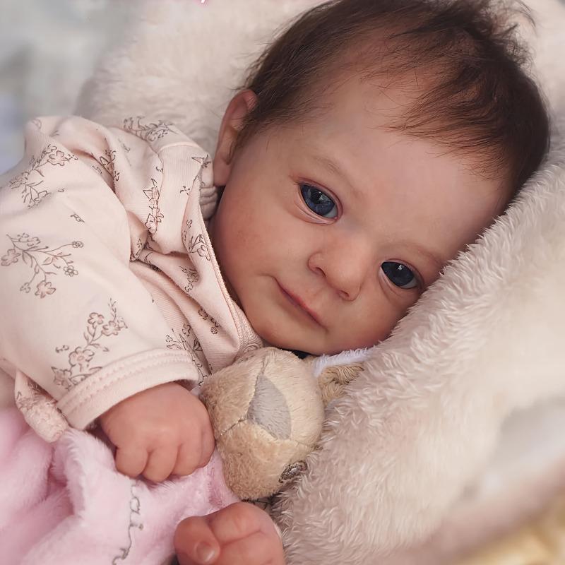 Product Introduction of Handcrafted 16" Reborn Youngsters Doll - Realistic Soft Body with Hand-Rooted Brown Hair & Painted Veins, Includes Birth Certificate - Perfect Christmas Gift for Youngsters 6