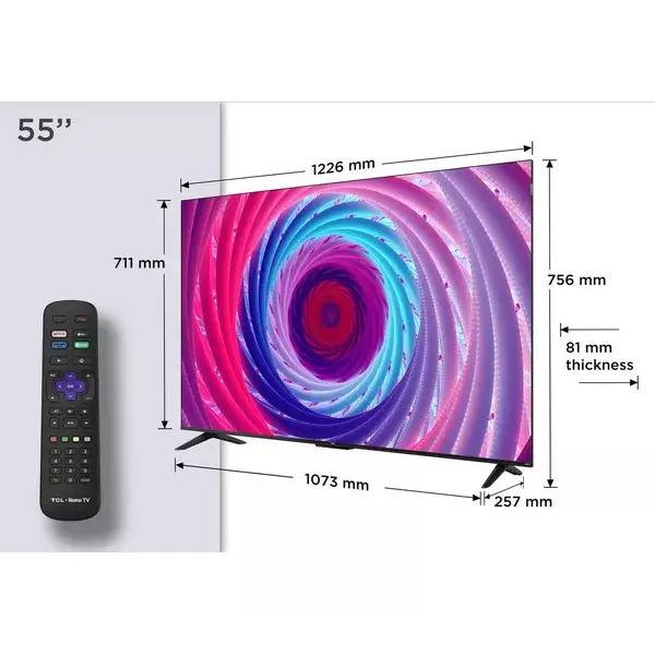 TCL QLED 4K Roku TV 55" Smart Ultra HD HDR 55RC650K with Dolby Vision and Freeview Play smart  tv 7