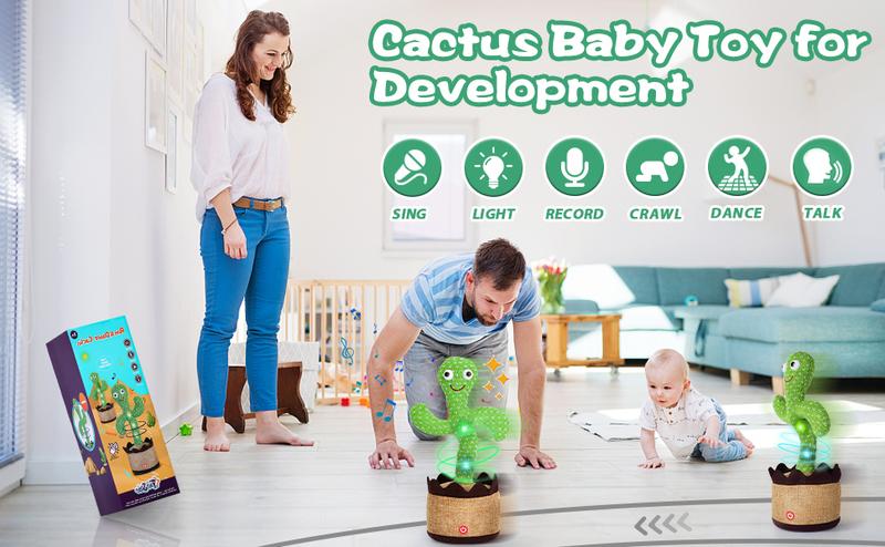 Product Introduction of Christmas Dancing Talking Cactus Toy For Baby Boys & Girls, Singing Recording Repeating What You Say Sunny Cactus Up Plus, Gift for Babies, Christmas gift 9
