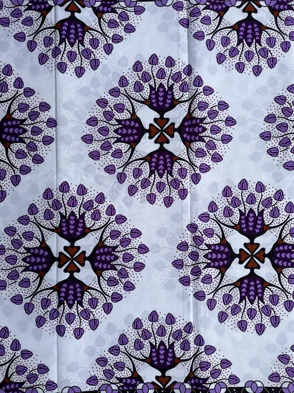 African Wax Print Polycotton Fabric, 6 Yards, for Dressmaking, Quilts, Skirt, Apparel, Sewing, Crafting Material, 45" Inch Wide, 6 Yards Piece (5.4m Long x 1.2m Wide) 1