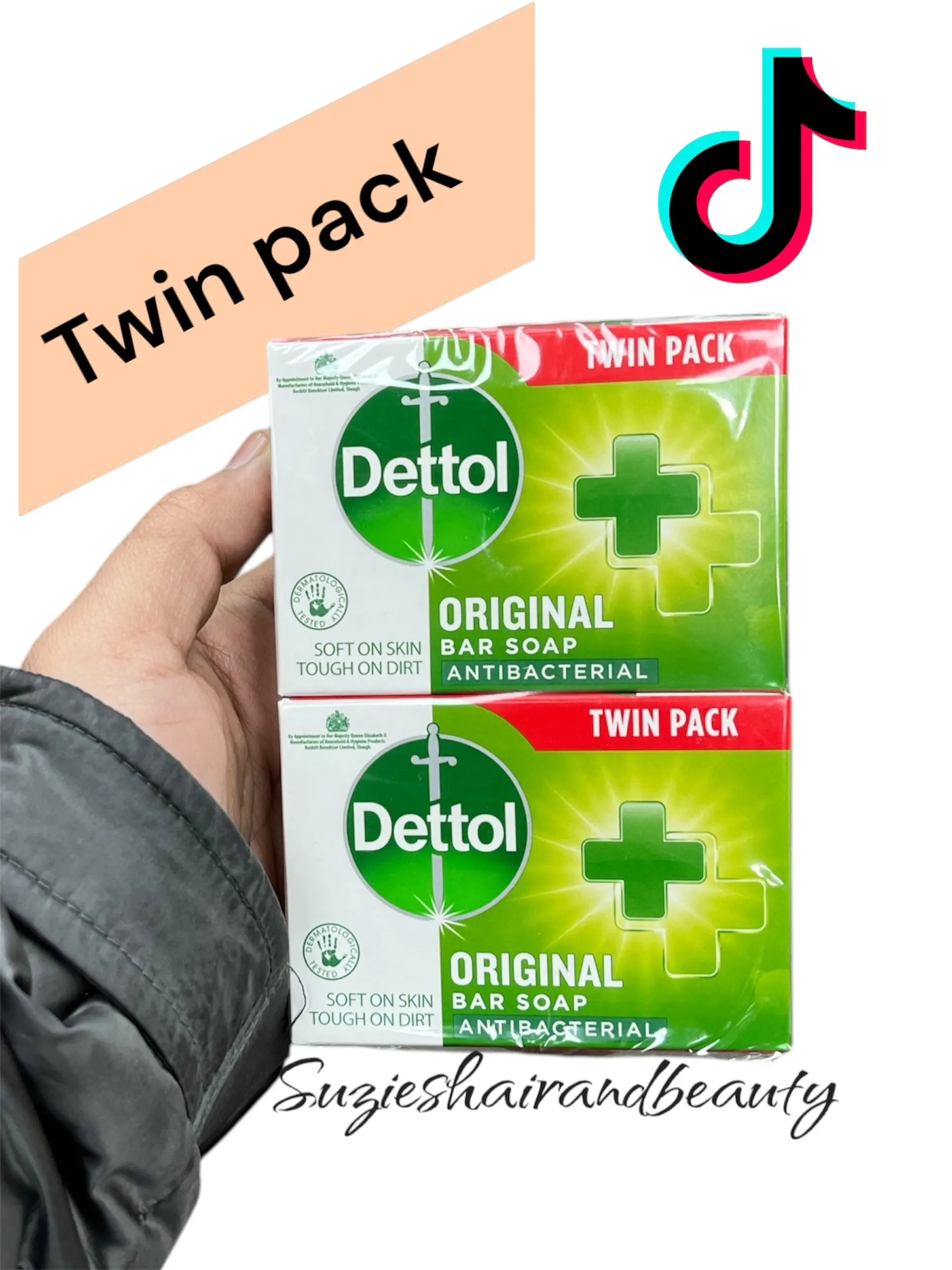 Dettol Original Antibacterial Moisturising Soap Bar TwinPack2x100g - Pack of 2 - Comfort, Nail Moisturizer Hydrating FREE DELIVERY