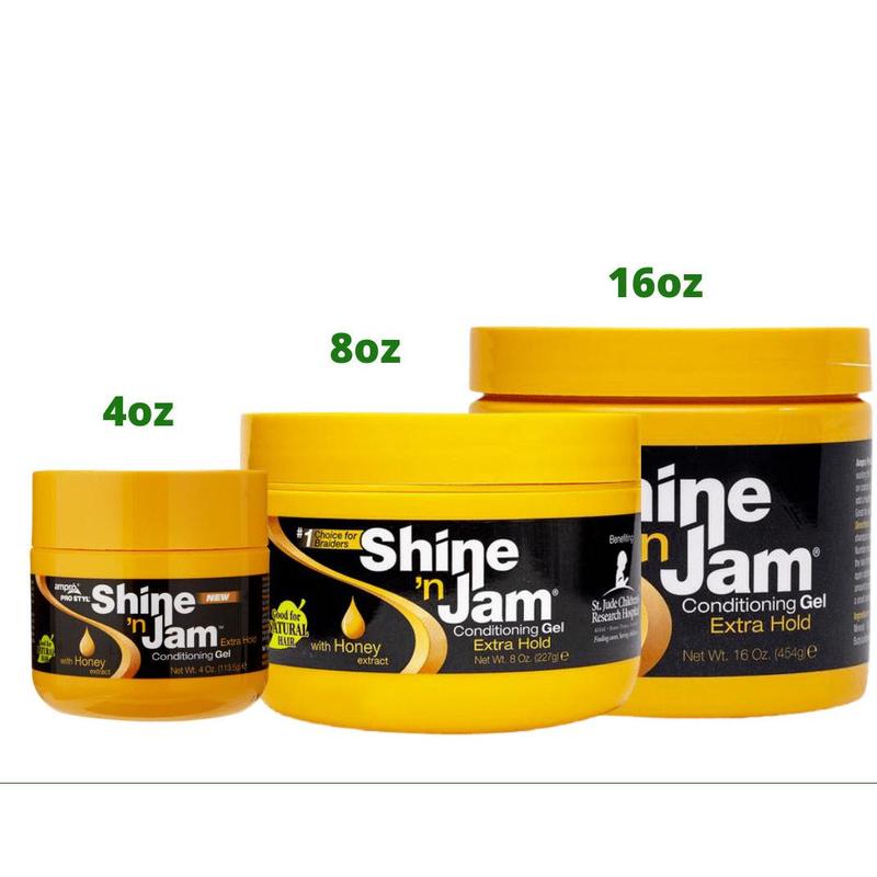 Ampro Shine N Jam Conditioning Gel Extra Hold With Honey Extract 227g-454g 0