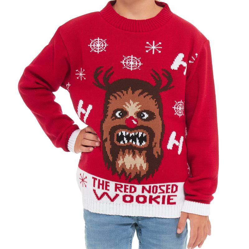 Kids Christmas Jumper | Festive Sci-Fi Red Furry Character Xmas Sweater | Knitted Holiday Sweater with Space Character Design | Cosy Winter Christmas Jumper | Perfect for Holiday Parties | Unisex Holiday Outfit | Christmas Gift Idea Size 2-3 to 13-14 4
