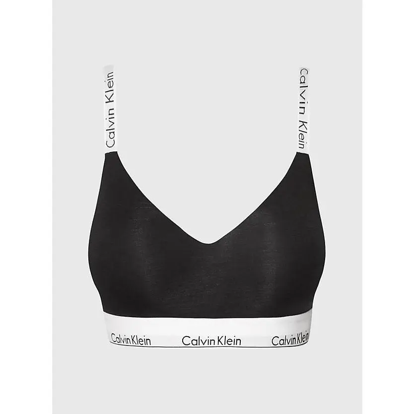 Calvin Klein Women's Lightly Lined Modern Cotton Full Cup Bralette - Black Breathable Comfort