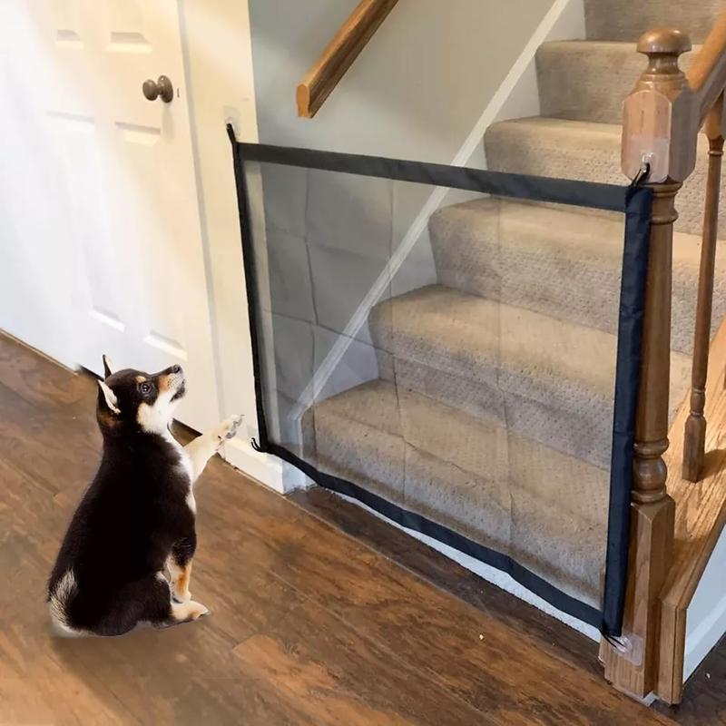 Retractable Pet Dog Gate Magic Child Baby Stair Gate Barrier Foldable Portable 8
