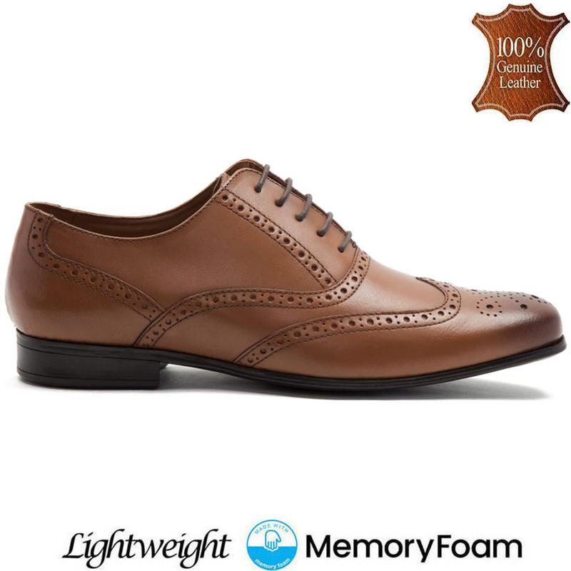 Mens Leather Brogues Shoes Wedding Formal Smart Office Dress Wedding Dress Lace Up Shoes 3