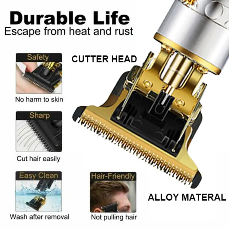 Mens Hair Clippers Shaver Trimmers Machine Cordless Beard Electric Haircut Handle 4