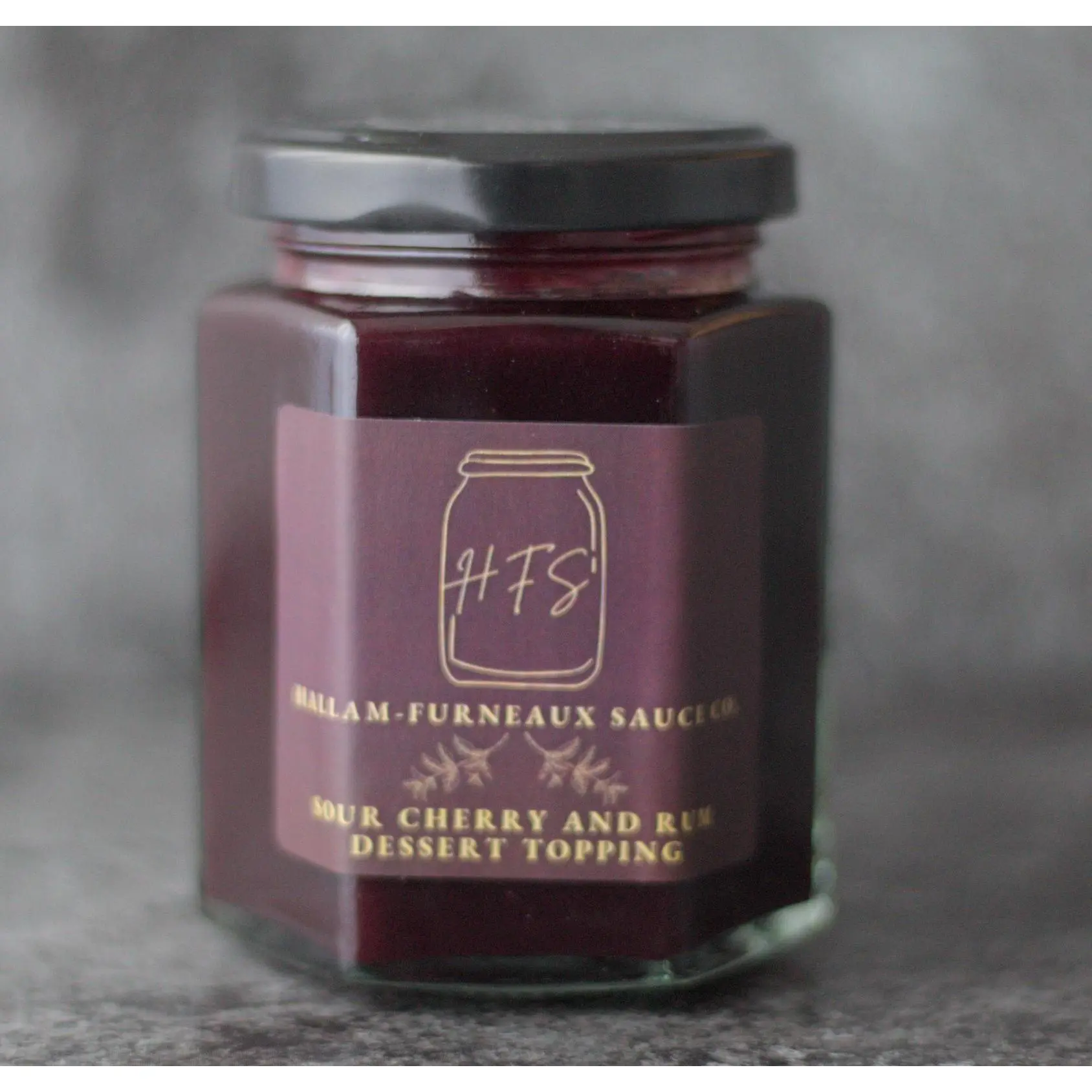 Hallam-Furneaux Sauce Co. Sour cherry and rum dessert topping