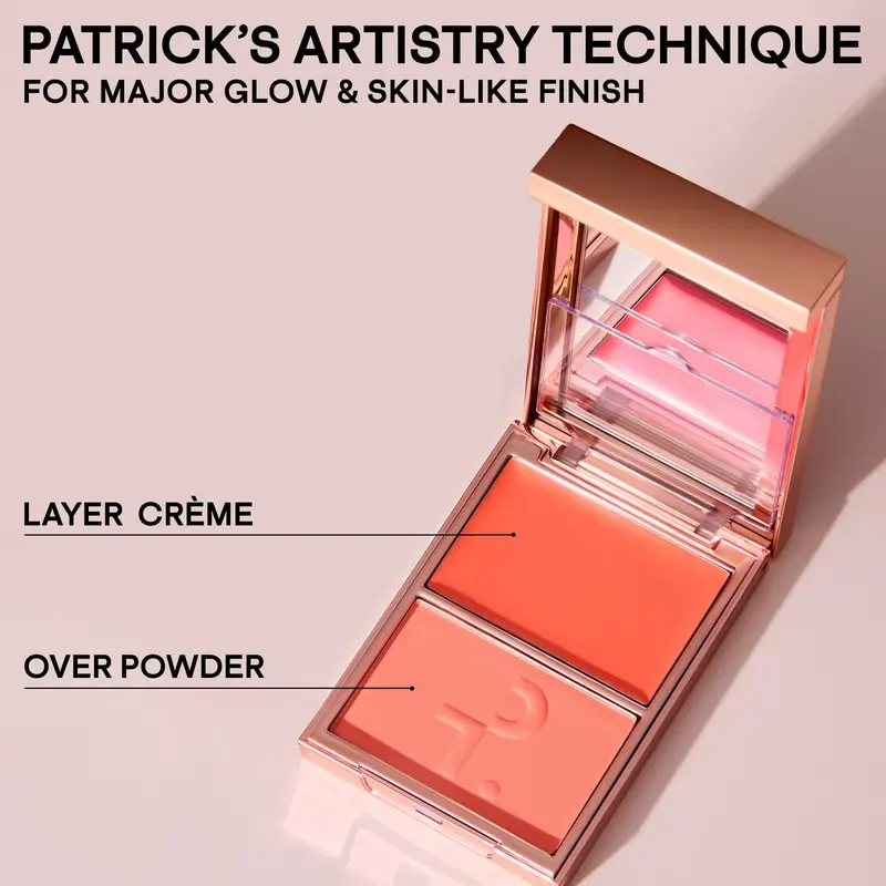 PATRICK TA Major Headlines Double-Take Cream and Powder Blush Duo (Various Shades) Makeup 1