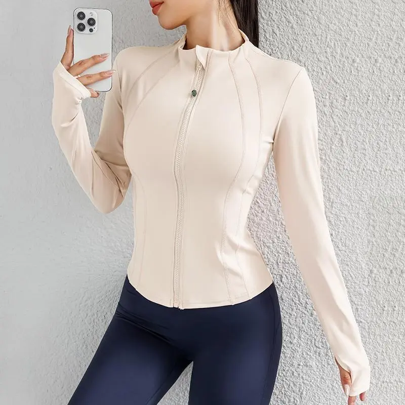 Sport Outfit Zip Up Winter Women Running Jackets Workout Gym Fitness Women Jackets With Coat Thumb Holes 3