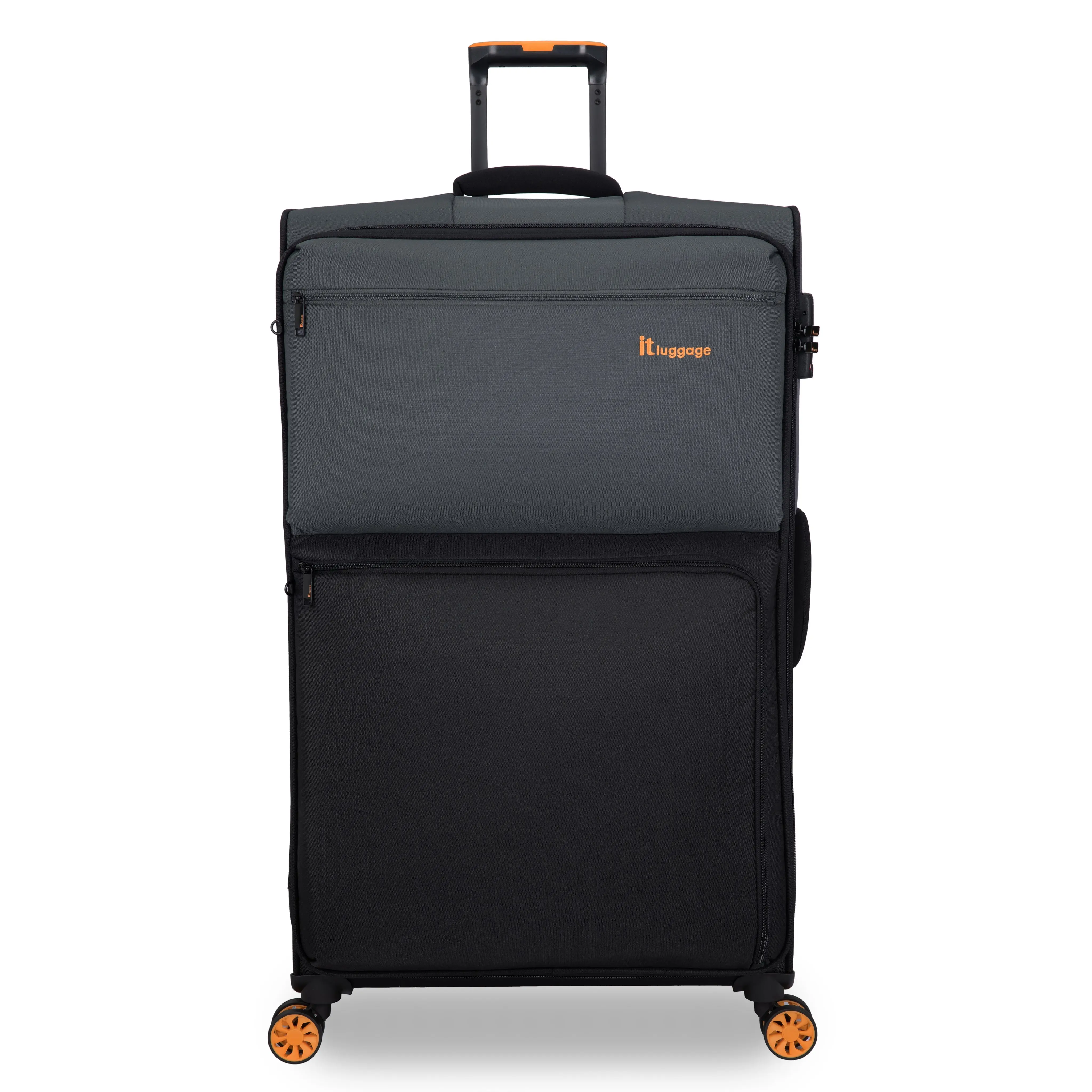it Luggage | Duo-Tone Extra Large in Pewter / Black | 8-Wheel | TSA Lock | Soft Shell | Lightweight