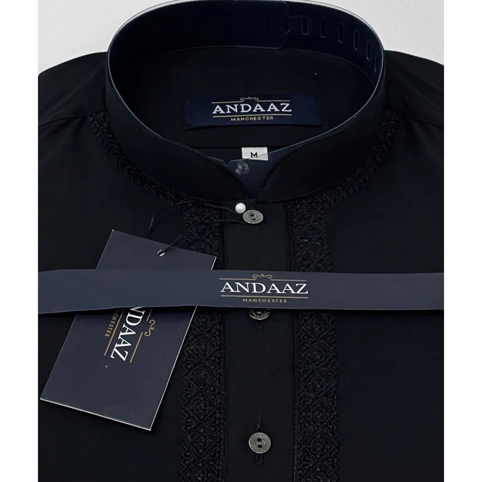 Men's Shalwar Kameez Black Piyala Embroidery