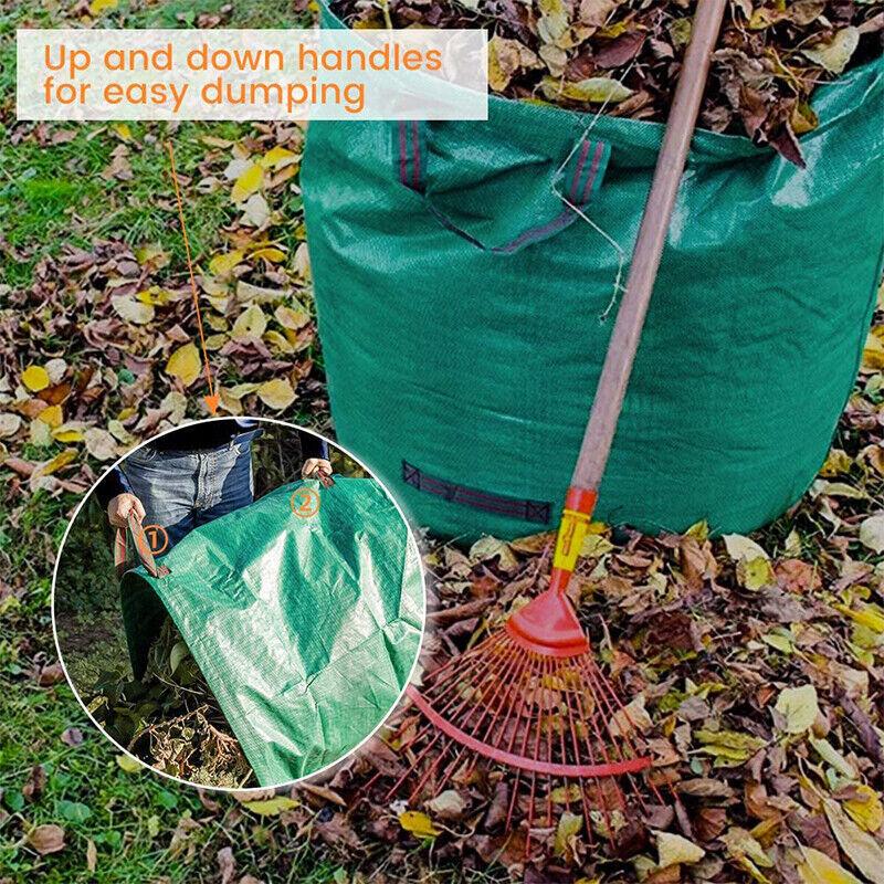 2PCS 272L Heavy Duty Waterproof Large Garden Waste Bags Reusable Storage Bags 8