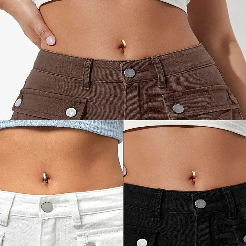14G Clicker Belly Piercing Hoop Curved Belly Ring 3