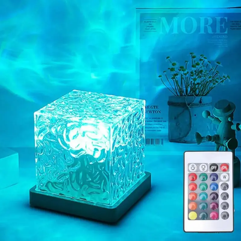 Ocean Wave Projector Light 16 Colors Midnight Aura Aurora Glow Lamp Home Office Bar Restaurant Underwater Projector Night Light 0