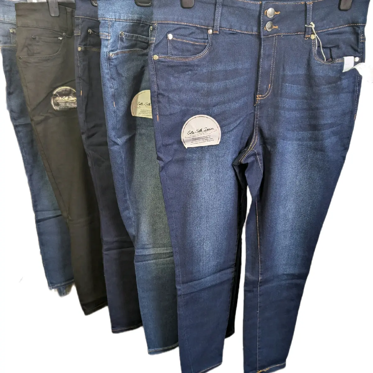 VO Luxury Skinny Stretch Jeans Plus Size Seta Silk Denim 16-28 Womenswear Pants - 5 Colours - Bottoms Super Stretch Comfort Slimming