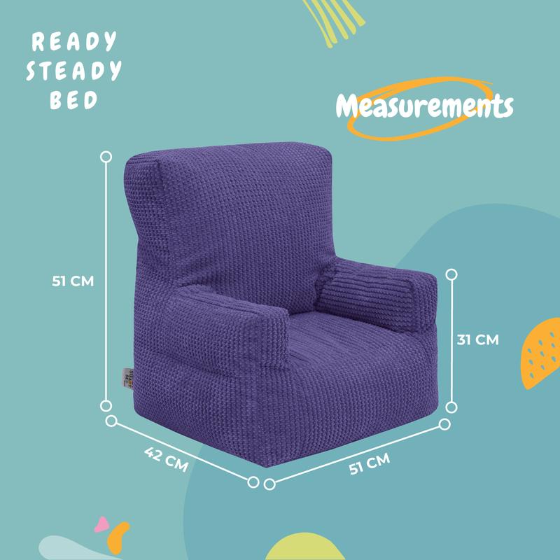 Ready Steady Bed Indoor Bean Bag Armchair Cord Kids Beanbag Chair with Back Pocket 9