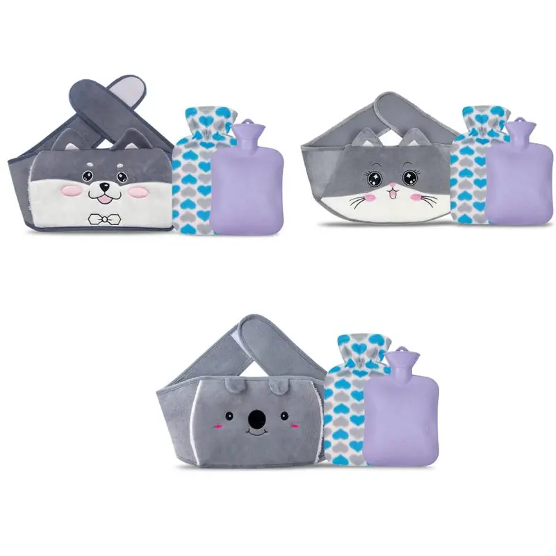 3-Piece Hot Water Bottle Set with Waist Strap for Women's Health Comfortable - Ideal for Home Use Cover Gift Hand Cup 0
