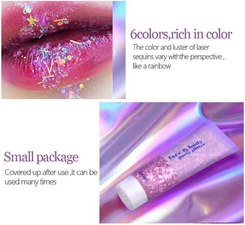 Mermaid Sequins Liquid Holographic Glitter Gel for Face Hair Nails - 50ML Pink 1
