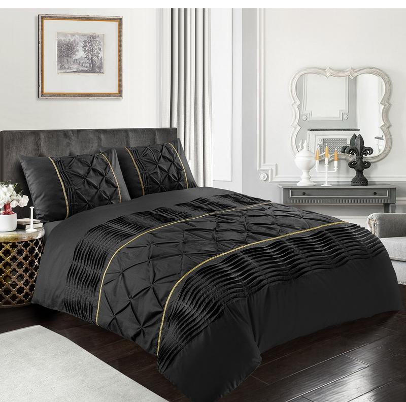 Eleanor Duvet Set Soft Cozy Warm Washable Frill Pintuck and Pleated pattern 1