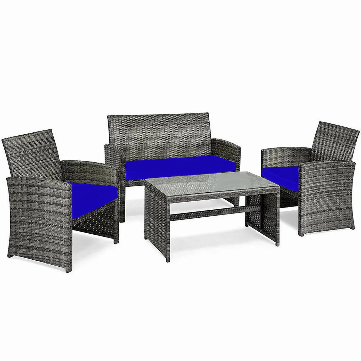 Replacement 3pc Cushions Set Rattan Garden Outdoor Furniture Chairs Patio Sofa