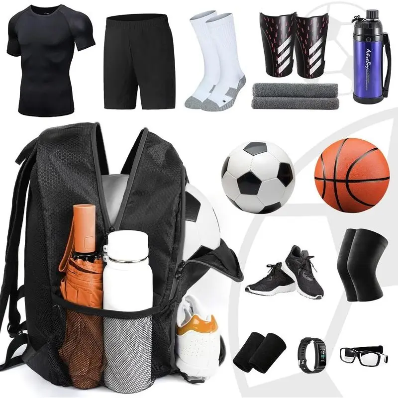 ootball backpack,Soccer training bag Basketball backpack Sports Drawstring Backpack Bag with Shoes Compartment Wet Proof Pocket for Women Men Large Capacity String Swim Gym Sackpack Bag 1