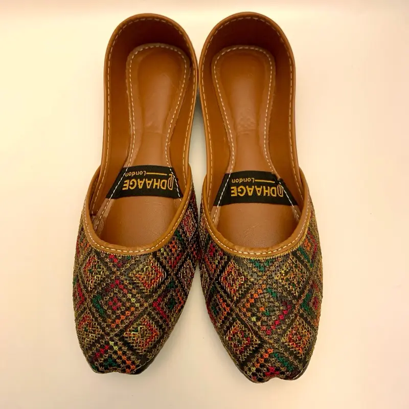 52 -UK 4,5,6 khussa Punjabi Juttis Ladies handmade Flat Heel Pakistani Indian Khussa Moja handmade women footwear Traditional No Heel Round Toe Walking Shoes Girl Flatform Shoe Comfort Comfortable Woman faux Leather Soft Design Running