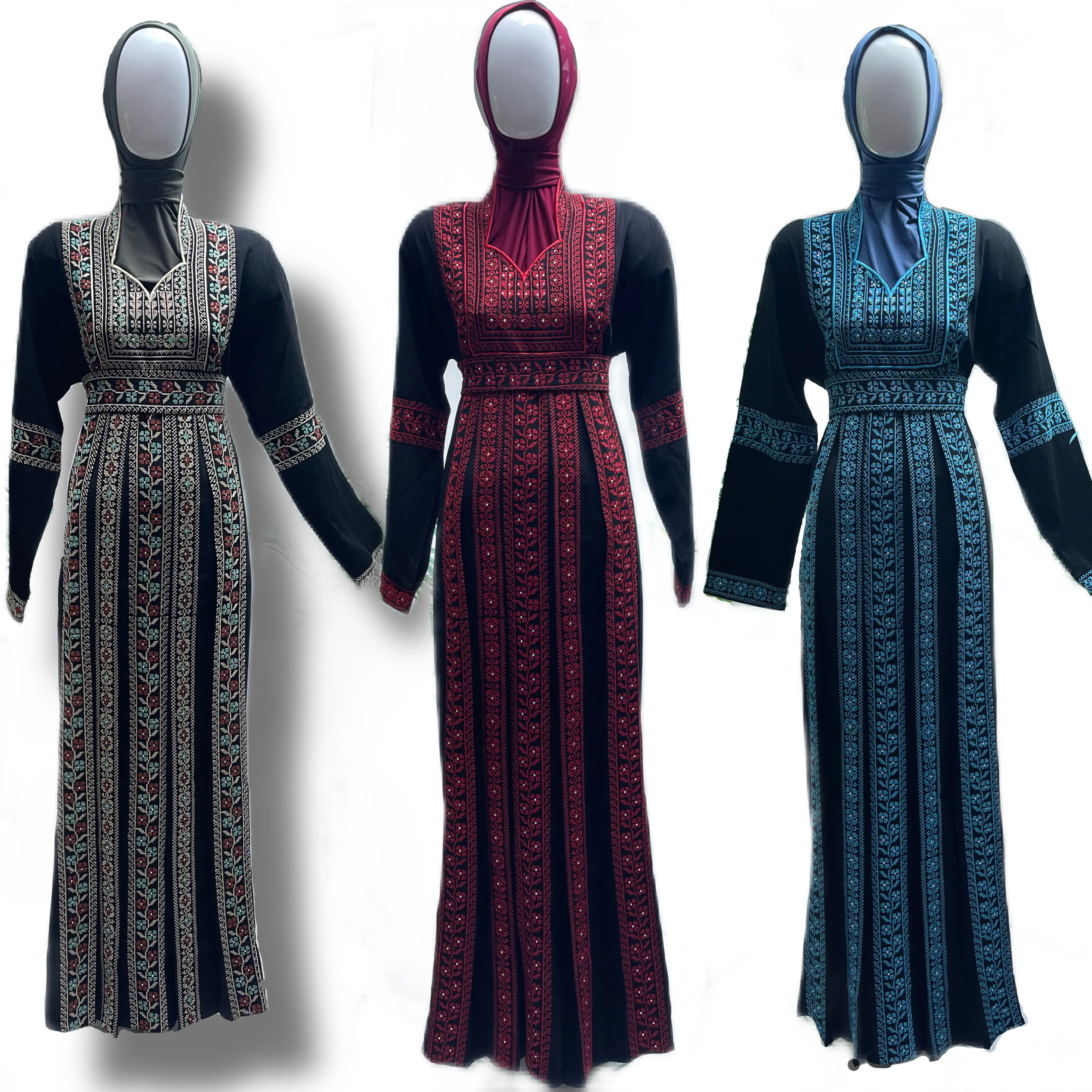 Palestinian Dress - Hand made, Embroidered, Available in 5 colours and 4 sizes