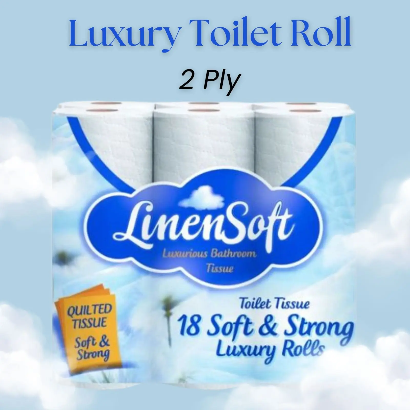 54 Rolls (3 x 18 Pack) Linen & Soft Strong Toilet Roll Bundle Tissue Wipes