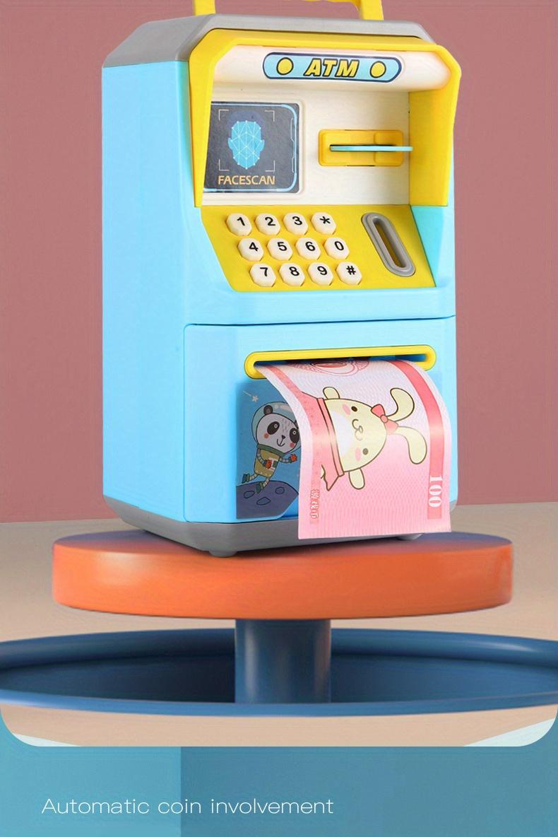 Product Introduction of New Simulated Human Face Recognition ATM Machine Piggy Bank, Children's Multi-functional Music Automatic Money Roll Password Box Intelligent Voice Tips Savings Bank Toys 4