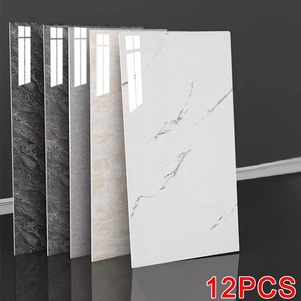 12x Self-Adhesive Marble Tiles Wall Sticker Stick On Kitchen Bathroom Home Decor