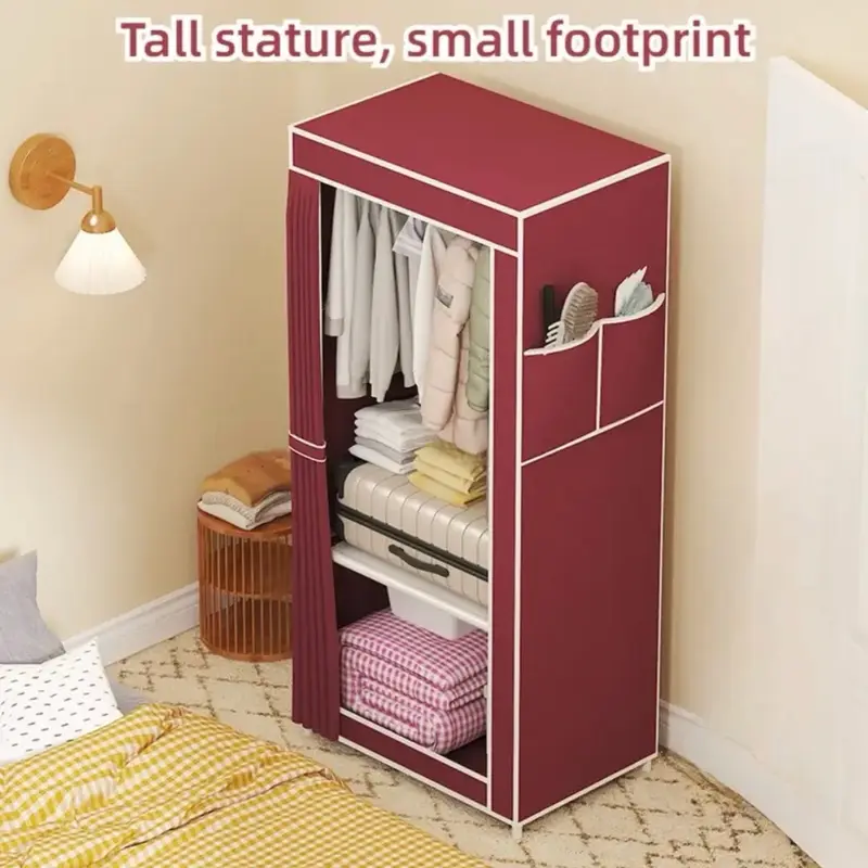 Simple Wardrobe Bedroom Household Assembly Cloth Wardrobe Organize Storage Cabinets Economic TypeHousehold Assembly Wardrobe 8