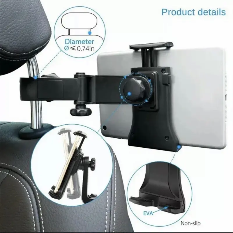 Car headrest tablet holder 4