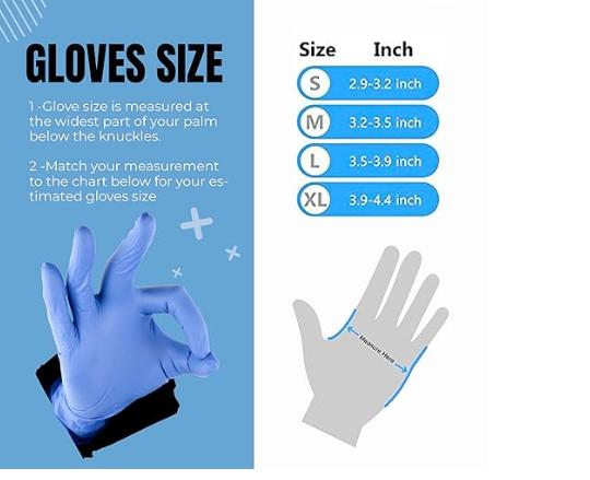 Professional Nitrile Powder Free Multi-Purpose Gloves, Disposable, Extra Strong - Box of 100 - Blue - Medium Cleaning 3
