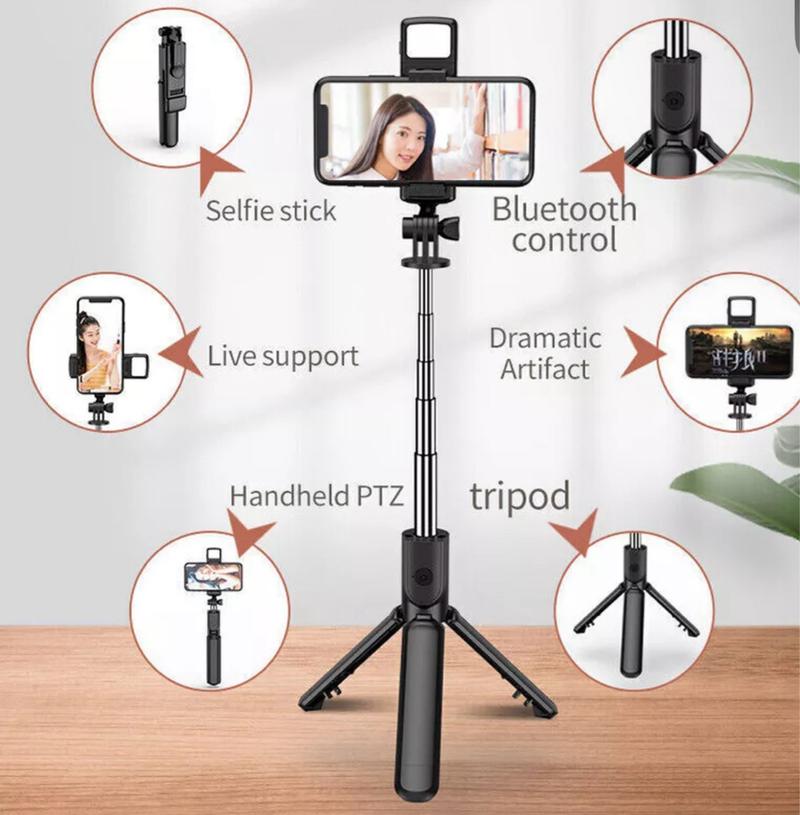 Product Introduction of Remote Selfie Stick Tripod with Fill Light Phone Desktop Stand Holder Universal 4