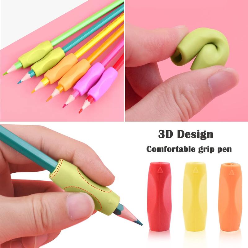 21 PCS Pencil Grips, Silicone Pen Grips Pencil Holder Grip Finger Pencil Grips Foam Pen Writing Aid Grip Set Training Pencil Grips Finger Space Writing Tool for Kids Children Adult Handwriting 2