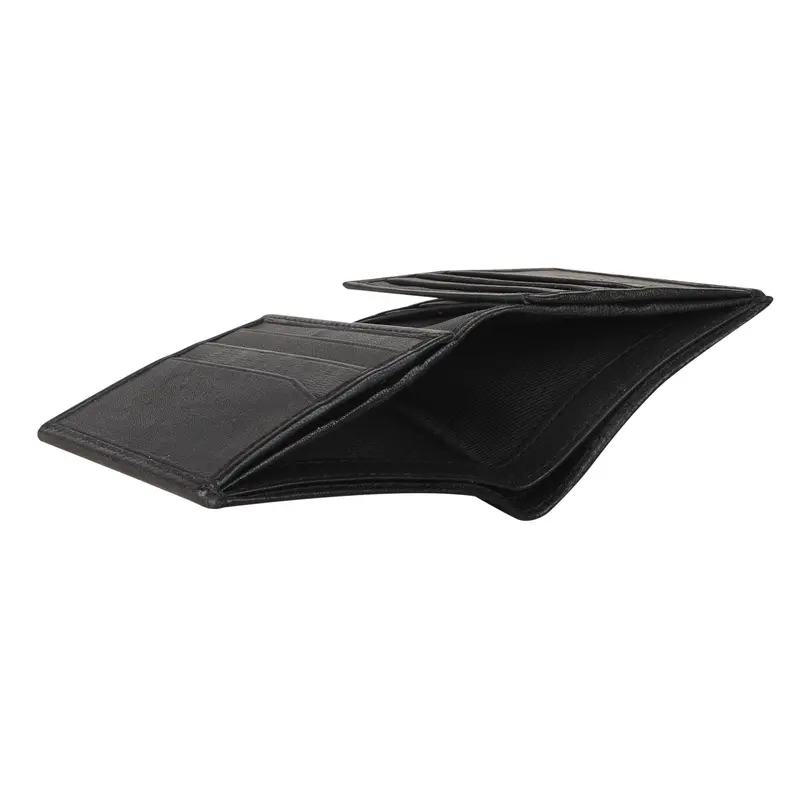 RAS Men's Soft Smooth Genuine Leather RFID Blocking Wallet Multi Card Holder Purse Black 3