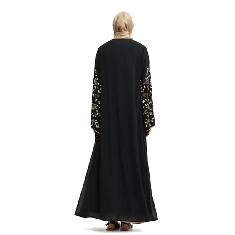 Hina Pearl Chiffon Black Gold Beaded Kimono 2