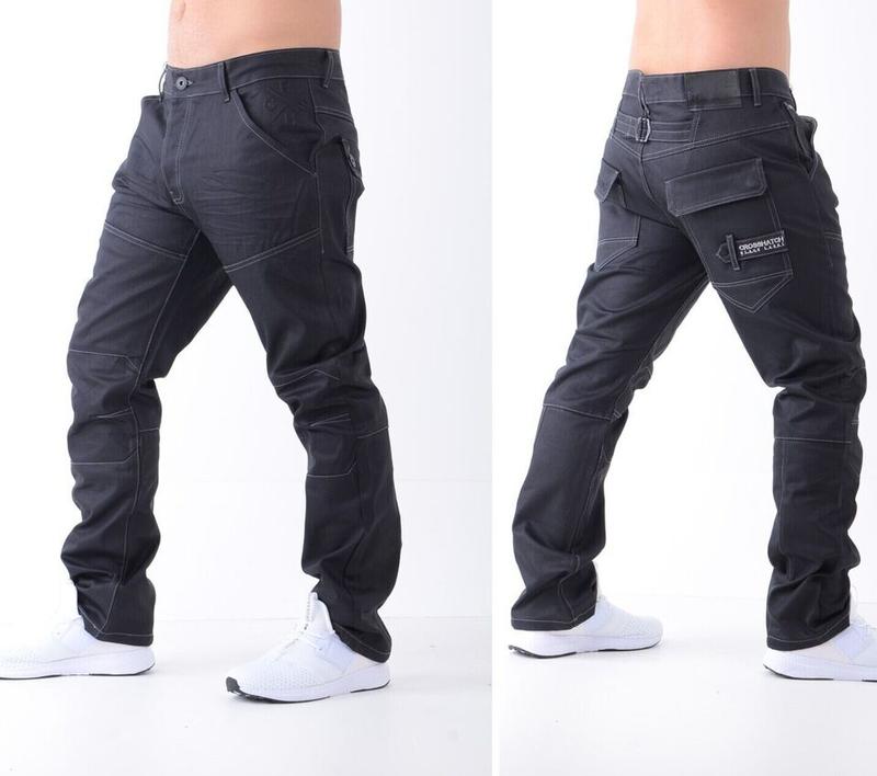 Mens Jeans Crosshatch Regular Fit Grey Blue Black Sizes 28"-48" Straight Leg Denim Menswear Pocket Streetwear Pants Trouser Classic Buckle Day Casual Casual Underwear Beige 4