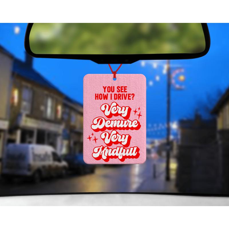 Very Demure Very Mindful Car air freshener - Pink car accessories - funy car decoration - Car air freshener accessories for women