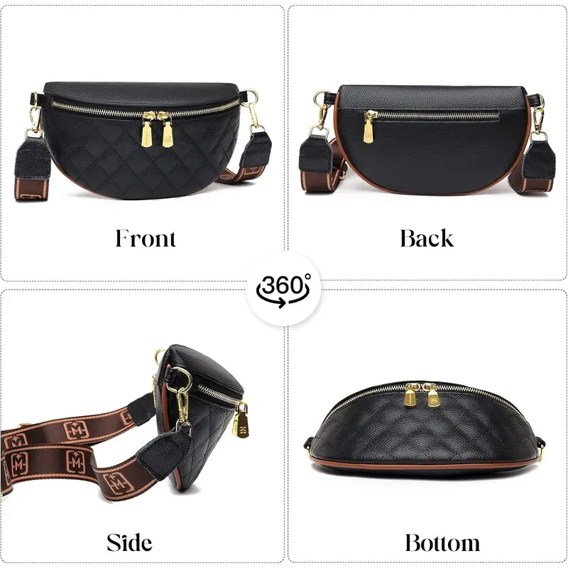 Small Crossbody Sling Bag for Women Trendy - Fanny Packs Leather Chest Belt Bum Bag Anti Theft Purse for Travel 5