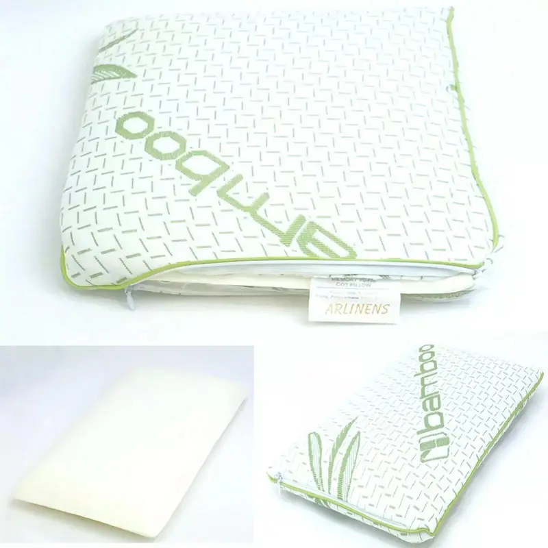 Cot Pillow Memory Foam Nursery Junior Toddler Kids Pillow Removable Cover 27cm x 42cm 1