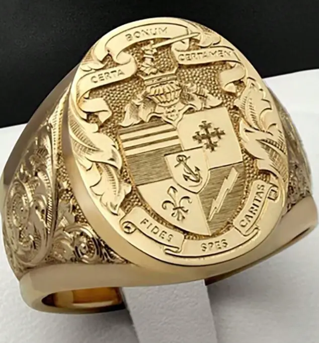 Men's ring with religious cross symbol, suitable for daily wear and gift