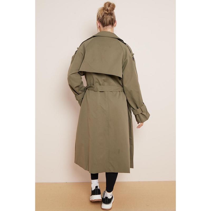 Product Introduction of KatchMe Women's Oversized Premium Waist Tie Double Breasted Trench Coat (UK 8-22),High-End Outerwear Jacket,Plain Minimalist Side Pocket Lady's Outfits 20