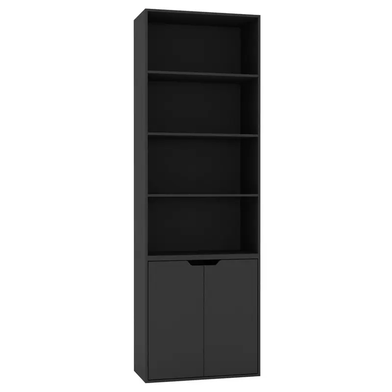 6-Tier Bookcase with 2-Doors And 4 Shelves On Top Of That 1